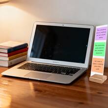 1 bảng ghi nhớ bằng acrylic có thể tháo rời kèm giá đỡ, kẹp giữ giấy ghi chú cho bàn làm việc, phụ kiện văn phòng, bảng bần, bảng ghim, bảng tầm nhìn - 1 bộ - Xem 4