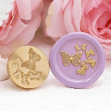 BAOFALI 1 đầu con dấu sáp họa tiết hoa (không kèm cán) - Con dấu sáp hình lá - Con dấu sáp hình cây cỏ - Con dấu sáp hoa dại cho thiệp mời đám cưới - Con dấu sáp đóng gói quà tặng - Một cỡ - Xem 20