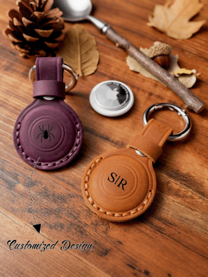 Llavero personalizado de cuero para AirTag, estuche rastreador grabado a medida, regalos personalizados, estuche de cuero para AirTag, llavero de cuero, soporte para AirTag, llavero para AirTag, anillo llavero para AirTag, AirTag, estuche para Apple AirTag, AirTag para perro, regalo de cumpleaños, regalo de aniversario, llavero, soporte para llaves