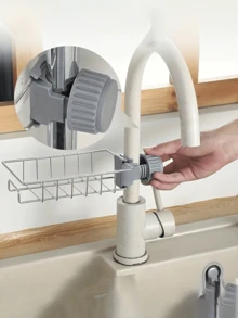 Giá đựng đồ dùng nhà bếp bằng thép không gỉ, không cần khoan, giá để đồ dưới bồn rửa chén kèm giá đựng bọt biển, móc treo bàn chải, móc treo khăn lau, thiết kế nhỏ gọn, chất liệu chống gỉ, thích hợp để đựng bọt biển, bàn chải, chất tẩy rửa, giúp sắp xếp bồn rửa chén gọn gàng. - Nhiều màu - Xem 11