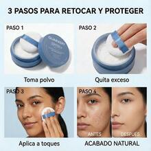 QUARXERY Polvo mineral fijador mate sin sebo  8g, maquillaje coreano, polvo suelto difuminador, sin fragancia, traslúcido - Translucent - Ver 6