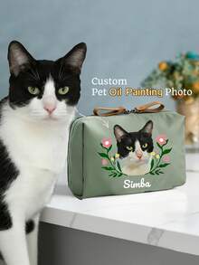 Custom Pet Makeup Bag With Name, Custom Pet Cosmetic Bag For Women, Multi-Functional Travel Makeup Pouch, Travel Makeup Bag - Multicolor - View 1