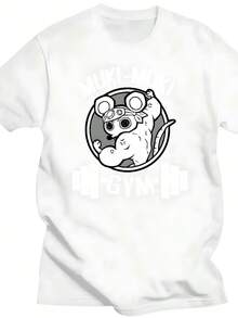 Anime Demons Slayers Uzui Tengen Print TShirts Funnysss Ninjas Mice Muki Muki Gym T Shirt Muscular Mouse Oversized TShirt Unisex - 白色 - 查看 1