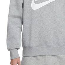 Sudadera Nike de cuello redondo, color liso, cálida y de manga larga para hombre, gris - Gris - Ver 4