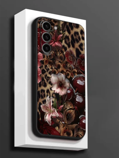 Cheetah,Leopard Print 1pc Leopard Print Floral Pattern Soft TPU Protective Phone Case, Scratch-Resistant And Shock-Proof, Compatible With Huawei Honor, Compatible With Redmi, Compatible With Galaxy A/S Series, Compatible With Pixel 6A/7A/8A, 12T/13T/14T,International Version, Not The Domestic Version