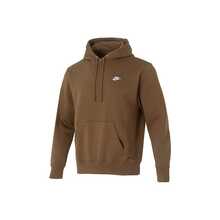 Nike Club Men's Fleece-Lined Hooded Knit Sweatshirt, Chestnut Brown - Maroon - View 10