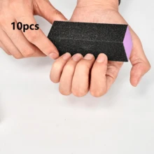Bộ 20/10 dũa móng tay chuyên nghiệp, dụng cụ đánh bóng móng, dụng cụ làm móng, độ nhám 100/180, màu đen & tím, dũa móng tay và dũa chân 3 mặt. - Nhiều màu - Xem 8