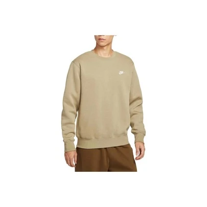  Nike Swoosh 透氣圓領套頭長袖衛衣 男款 卡其色