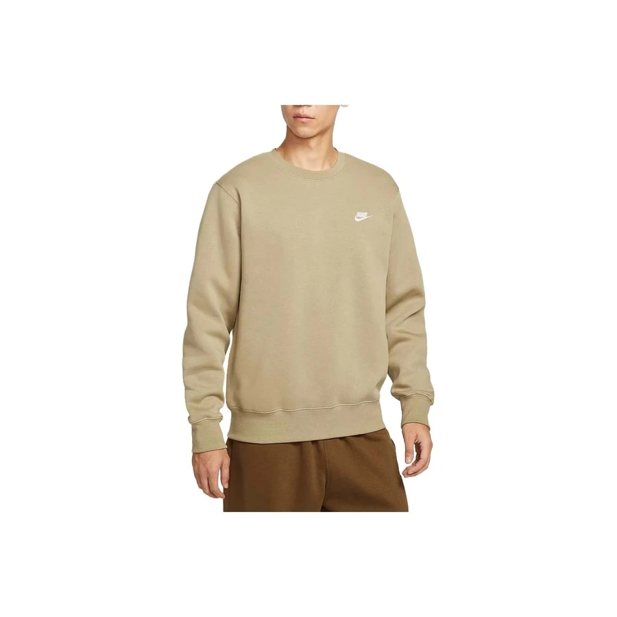 Nike Swoosh 透氣圓領套頭長袖衛衣 男款 卡其色 - 卡其色 - 查看 1