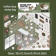 1张卡通迷你场景3D风景贴纸 DIY微缩房屋场景分层拼贴剪贴簿可爱礼物 圣诞节、生日（包装可能因批次而异） - 六邊形 - 查看 11