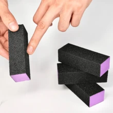 Bộ 20/10 dũa móng tay chuyên nghiệp, dụng cụ đánh bóng móng, dụng cụ làm móng, độ nhám 100/180, màu đen & tím, dũa móng tay và dũa chân 3 mặt. - Nhiều màu - Xem 5