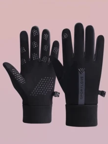 1只男女通用冬季保暖手套，中性手套，自行车手套，加厚手套，触屏手套，雪地手套，滑雪手套，秋季配饰 - A - 查看 13