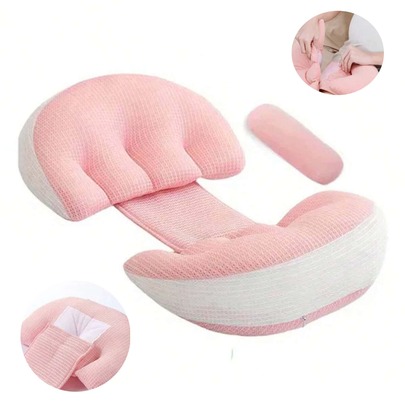 Almohada multifuncional de lactancia para mujeres embarazadas, con diseño en forma de U, funda extraíble y lavable, soporte para dormir de lado, diseño ergonómico, suave y cómoda, adecuada para el embarazo, el posparto, el descanso durante la lactancia y como almohada para la siesta en la oficina.