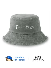 1 Mũ tai bèo cổ điển unisex đã qua xử lý - Họa tiết cây cọ nhiệt đới, sóng biển, rùa và mặt trời - Có sẵn các tông màu đất (đen, xanh navy, xám, kaki) và màu nổi bật (đỏ tía, vàng nghệ) - Chất liệu mềm mại, dễ gấp gọn, thích hợp cho kỳ nghỉ biển và du lịch đảo. - bãi biển - Xem 4