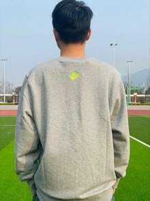 Nike Sportswear Essentials 系列 撞色Logo休閒運動圓領刺繡套頭衛衣 男款 灰色 - 灰色 - 查看 6