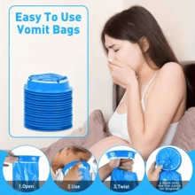 12pcs/Pack Disposable Car Vomit Bags, Travel Motion Sickness Bags, Thickened Leak-Proof Garbage Collection Bags, Suitable For Motion Sickness, Pregnant Women, And Pets During Air Travel - A - View 2