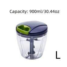 SOKANY 手动食物切碎器、香料研磨器 - 多功能蒜蓉压榨器、蔬菜切片器和绞肉器，不锈钢刀片，耐用ABS塑料容器，易于清洁。是居家切碎各种食物的理想之选。厨房必备工具，无需用电。 - 藍色 - 查看 13