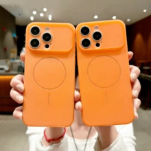 1pc Orange Ultra-Thin Matte Frosted Large Window Soft TPU Full Coverage Phone Case For Apple 17 Pro/17 Pro Max/17/16 Pro/16 Pro Max/16 Plus/16/15 Pro/15 Pro Max/15 Plus/15/14 Pro/14 Pro Max/14 Plus/14/13 Pro/13 Pro Max/13/12 Pro/12 Pro Max/12/11 Pro Max/11/11 Pro And Galaxy S26 Ultra/S26 Plus/S26/S26 Edge/S26 Pro/S25 Ultra/S25 Plus/S25/S25 Edge/S25 FE/S24 Ultra/S24 Plus/S24 - Orange - View 2