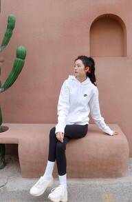 Nike Club Thermal-Lined Hooded Knit Sweatshirt For Men, White - 白色 - 查看 8