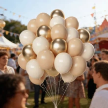 50个复古杏金色气球套装，非常适合生日、婚礼、新年、场景布置等场合。 - 彩色 - 查看 4