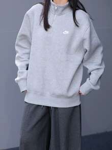 Áo nỉ nam Nike kiểu dáng mở phía trước, không có mũ, với logo thêu, thích hợp cho chạy bộ, tập luyện và thể dục. Màu xám. - Xám - Xem 7