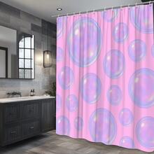 Cute Pink Bubble Shower Curtain S Bathroom Decor - White - View 3
