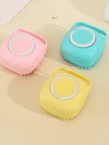 Pet Bathing Massage Brush, Shampoo Brush, Soft Dog Cat Grooming Cleaning, Built-In Shower Gel Dispenser Massage Shower Brush, Dual Function Massage Comb And Cleaning Tool, Ergonomic Handle, Detachable Head, Wet & Dry Use, Massage Silicone Bathing Brush With Shampoo Storage Space - Silicone, Material, Convenient Shower Brush, Can Be Opened To Squeeze In Shower Gel - Multicolor - View 11