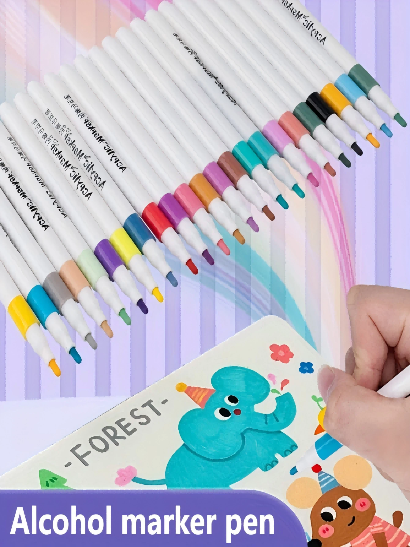 12/24 Acrylic Paint Markers | Sparkling Metallic Colors | Ideal For Scrapbooking, Black Paper, Rock Painting, Ceramics, Glass, Wood, Fabric, Canvas, Mugs, Christmas Crafts - 12色/套 - 查看 1