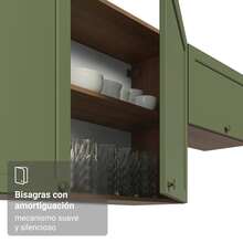 Alacena Gabinete Superior De Esquina Cocina Madesa Vik MV - Marrón y Verde - Ver 8