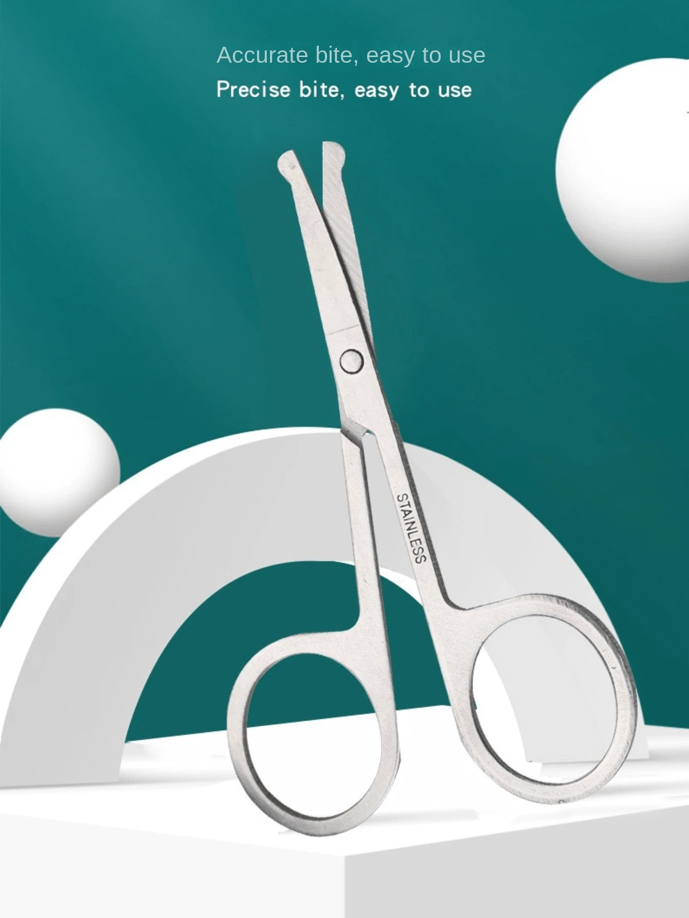 Rounded Tip Nose Hair Scissors, Eyelash Scissors, Eyebrow Trimmer, Stainless Steel Pointed Tip False Eyelash Makeup Scissors, Sewing Scissors For Home Use - Multicolor - View 1