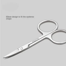 Rounded Tip Nose Hair Scissors, Eyelash Scissors, Eyebrow Trimmer, Stainless Steel Pointed Tip False Eyelash & Makeup Scissors - Multicolor - View 7