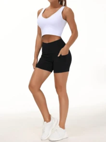 EBIOSVE 3 Pack Women's High Waist Biker Shorts 3" - Squat Proof Yoga Running Gym Shorts With Pockets - 3pcs(Mixed Color) - 查看 6