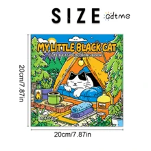 GDTME 我的小黑猫：成人及青少年趣味涂色书，简约大胆，是复活节、母亲节、父亲节、婚礼季和生日的完美礼物。可爱的图案有助于缓解压力，非常适合喜欢涂色的朋友和返校季的氛围（舒适区涂色书）。妈妈礼物、韩流、学校、涂色书、文具、复活节礼物、房间装饰、学习用品、办公用品、礼品、派对礼品袋填充物、玩具、2026毕业派对用品 - 可愛的小黑貓2 - 查看 3