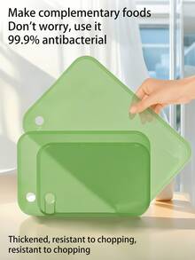 1/3PCS Plastic Cutting Board Set Thickened Cutting Board Cutting Meat Board Kitchen Preparation Board Cooked Food, Raw Food Separation Household Fruit Cutting Board Preparation Board Plastic Cutting Board, Kitchen Supplies - Multicolor - View 3