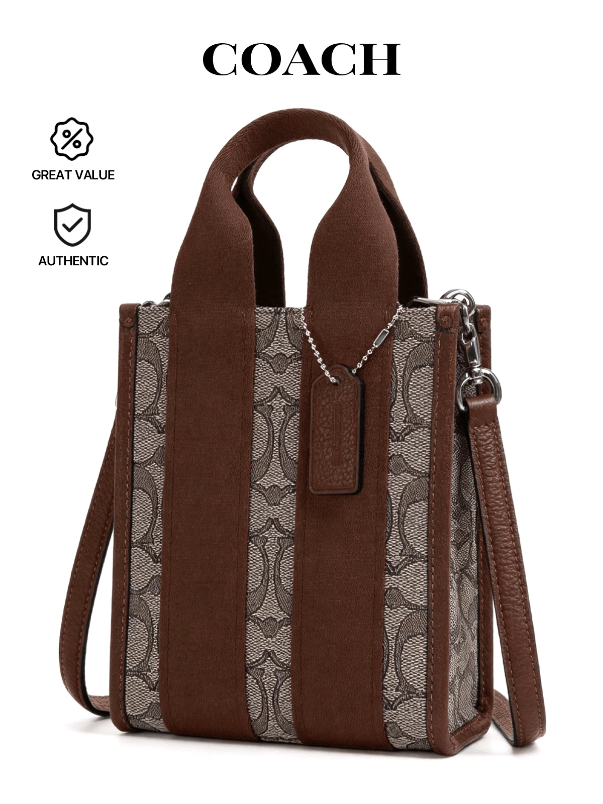 Coach Women's Daily Commute Smith Mini Tote Bag In Signature - Signature Jacquard/Silver - View 1