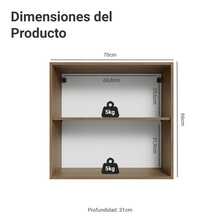 Alacena Gabinete Superior Cocina Madesa Vik 70cm MG - Marrón y Gris - Ver 2