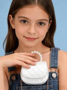 Girls' Children PU Leather Princess Handbag, Fashion Defined Small Crossbody Bag, Holiday Gift, White/Pink/Purple - Multicolor - View 7