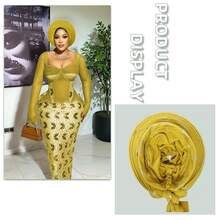 Feather & Foil Embellished Multi-Layer Nigerian Wedding Headwrap - Multicolor - View 9