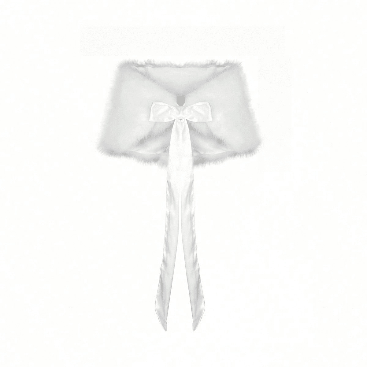 1pc Y2K Elegant Faux Fur Shawl | Adjustable Sweet Bow Tie, Ideal For Weddings, Banquets, Parties, Festive Occasions, Winter Essential - Multicolor - View 7