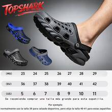 TopShark Sandalias de hombre, elegante diseño calado, ligeras y transpirables, suaves y duraderas, adecuadas para varios atuendos, perfectas para descansar en casa o salir. - Gris - Ver 4