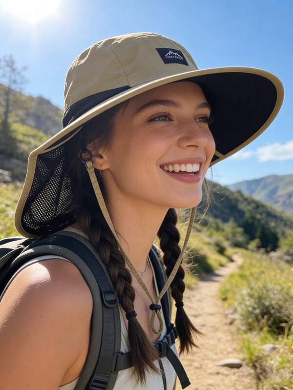 1顶撞色大帽檐透气网眼渔夫帽，修饰脸型，时尚百搭，柔软舒适，适合春夏户外活动，骑行必备。