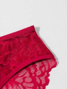3-Piece Women's Comfortable Lingerie Set - Luxurious Lace Jacquard Push-Up Bra, High Support, Soft Breathable Fabric, Ultimate Comfort - Multicolor - View 9