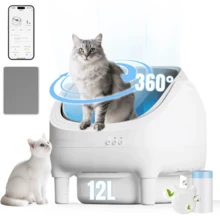 DEVOKO Automatic Self-Cleaning Cat Litter Tray 360° Fully Open Design APP Remote Control, Integrated Protection Automatic Cat Litter Tray For Multiple Cats - UK Plug(220-240V) - View 7