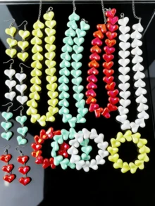 4 件套串珠项链、手链和耳环首饰套装，个性化时尚夸张复古风格，适合女性 - 佛珠首飾套裝 - 查看 13