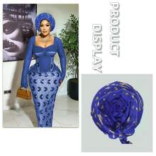 Feather & Foil Embellished Multi-Layer Nigerian Wedding Headwrap - Multicolor - View 6