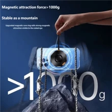 3-In-1 Retractable Magnetic Wireless Charging Holder For Phone, Watch And Earphones, Made Of Zinc Alloy Metal - A - View 9