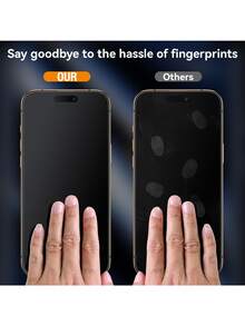 Yezodawee Miếng dán màn hình cường lực mờ chống nhìn trộm 9H, miếng dán màn hình chống bám vân tay 2.5D, bảo vệ riêng tư, tương thích với iPhone 17 Pro Max/16 Plus/15 Pro Max/14/13/12/11/XR/X/XS/7/8 (6.1 inch), miếng dán màn hình kính mờ phủ toàn màn hình. - Trong sáng - Xem 8