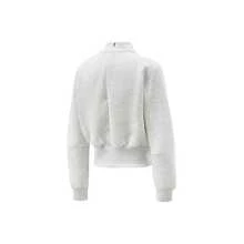 Nike Logo Letter Knit Pullover Sweatshirt, Long-Sleeved, Solid Color, Stand Collar, Warm, Light Gray. - Light Grey - View 2