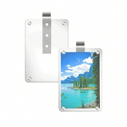 Personalisierter magnetischer Sonnenblendenschutz Autofotohalter aus Acryl, individuelle Familienfotos als Hängedekoration, Armaturenbrett Auto Organizer Geschenk für Mutter, Ehemann, Vater, kreative Auto Innenraum Dekorations-Halterung