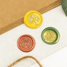 BAOFALI 1 đầu con dấu sáp họa tiết hoa (không kèm cán) - Con dấu sáp hình lá - Con dấu sáp hình cây cỏ - Con dấu sáp hoa dại cho thiệp mời đám cưới - Con dấu sáp đóng gói quà tặng - Một cỡ - Xem 9